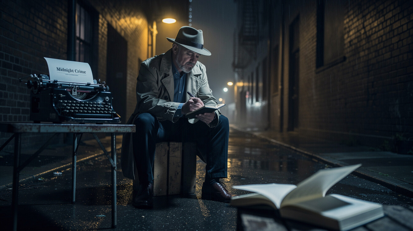author writing notes